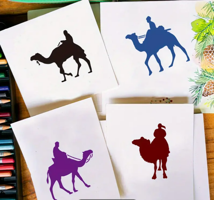 4pcs Camel Shaped Stencils for Resin Art