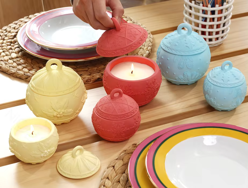 Christmas Ball Candle Jar Mold for Jesmonite Art | Mould - Resinarthub