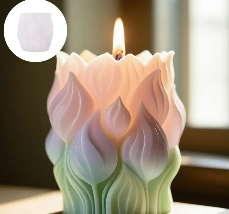 3D Tulip Stem Silicone Candle Mold | Mould - Resinarthub