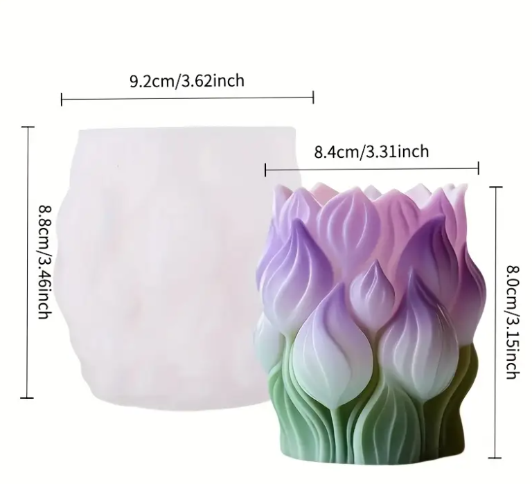 3D Tulip Stem Silicone Candle Mold | Mould - Resinarthub