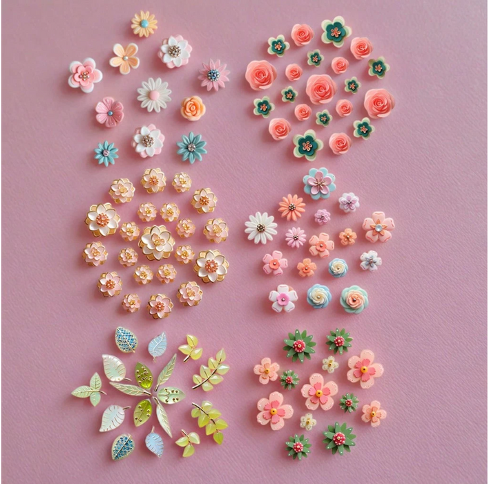 6pcs Set Earring Flower Shaped Silicone Mold for Resin Art