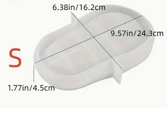 قالب سيليكون على شكل طبق بيضاوي غير منتظم لفن الجيسمونيتي