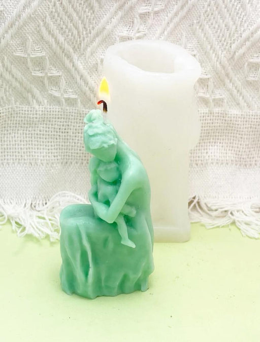 Mother Holding Baby Candle Silicone Mold | Mould - Resinarthub