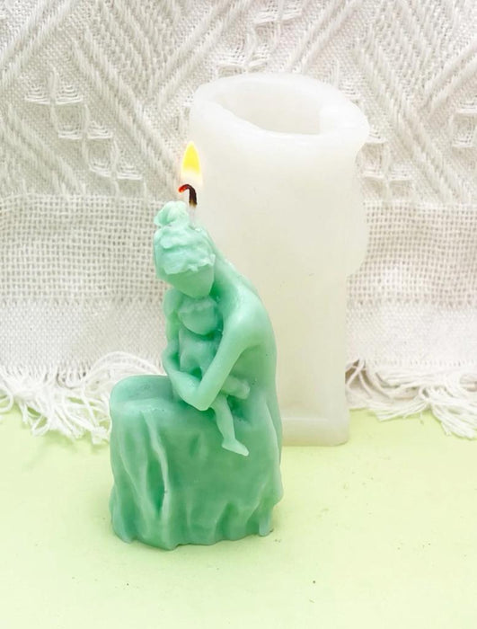 Mother Holding Baby Candle Silicone Mold | Mould - Resinarthub