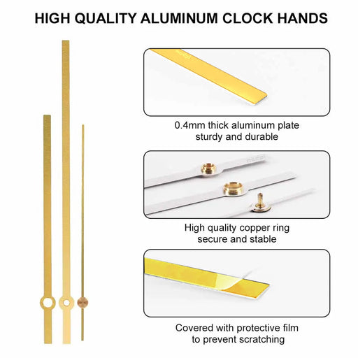 Rectangle Metal Clock Hands/ Needles  - Silver and Gold |  - Resinarthub