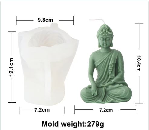 Meditating Buddha Silicone Mold for Candle Making -2 variants | Mould - Resinarthub