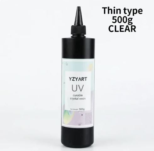 UV Resin Hard Ultraviolet Curing Resin jewelry making Cure Sunlight Crafts Clear as water (500g) - Thin Type | Epoxy Resin - Resinarthub