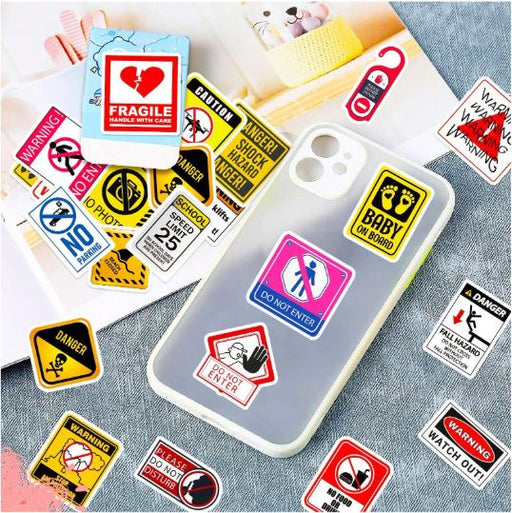 50pcs/Pack Warning Sign Stickers for Resin Art | Fillings - Resinarthub