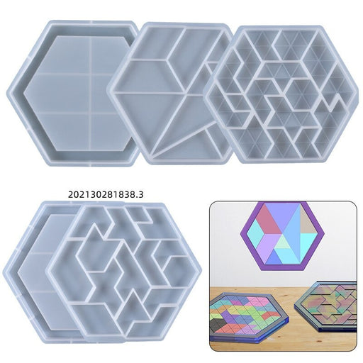Hexagon Tangram Jigsaw Puzzle Silicon Mould | Mould - Resinarthub
