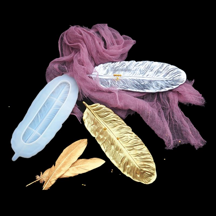Large feather Tray Silicone Mold For Resin and Jesmonite | Mould - Resinarthub