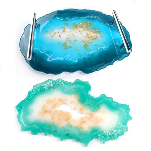 Irregular shape Serving Tray Moulds with Handles (Optional) (9 variants) | Mould - Resinarthub