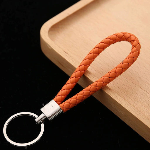 Leather Braided Woven Rope keychain | Jewellery - Resinarthub