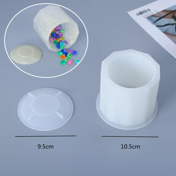 Storage Silicone Mold with Lid for Jesmonite Art | Mould - Resinarthub