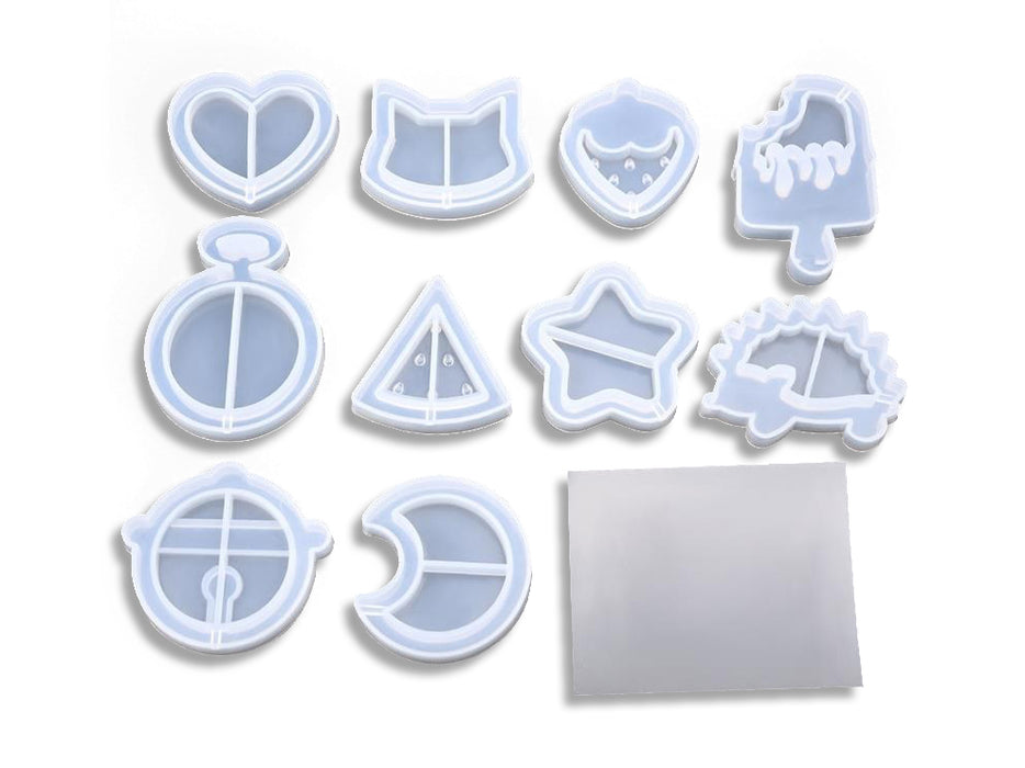Resin Shaker Molds Set Charms Pendant Jewelry Making Supplies 10 Trays with 5 Seal Films | Mould - Resinarthub