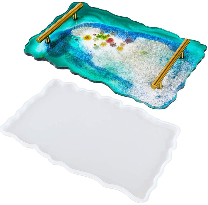 Rectangle tray Mould with frame and handle (9 variants) | Mould - Resinarthub