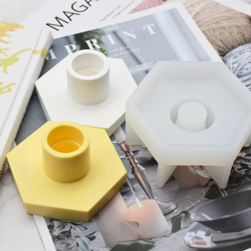 Candle Holder Silicone Mold (Hexagonal) | Mould - Resinarthub