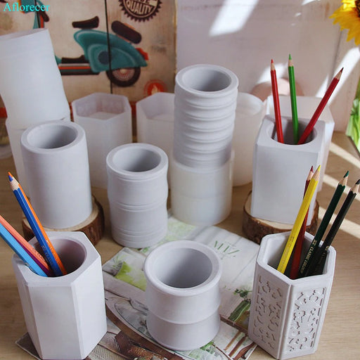 Pen Holder and Container Silicone mold for Jesmonite Art | Mould - Resinarthub