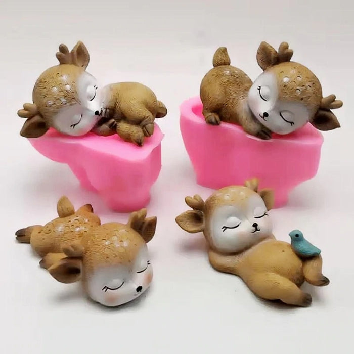 Sleeping Deer 3D Silicone Mold | Mould - Resinarthub