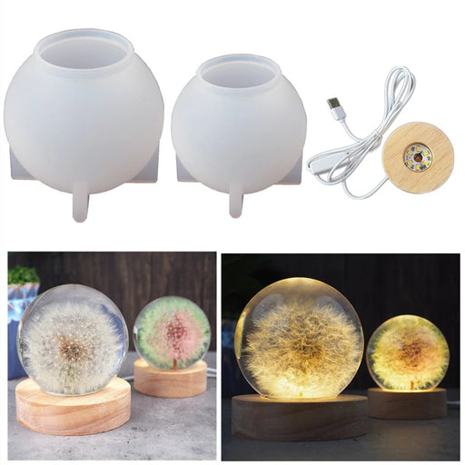 Crystal Round Silicon Mold Light Lamp and lamp holder | Mould - Resinarthub