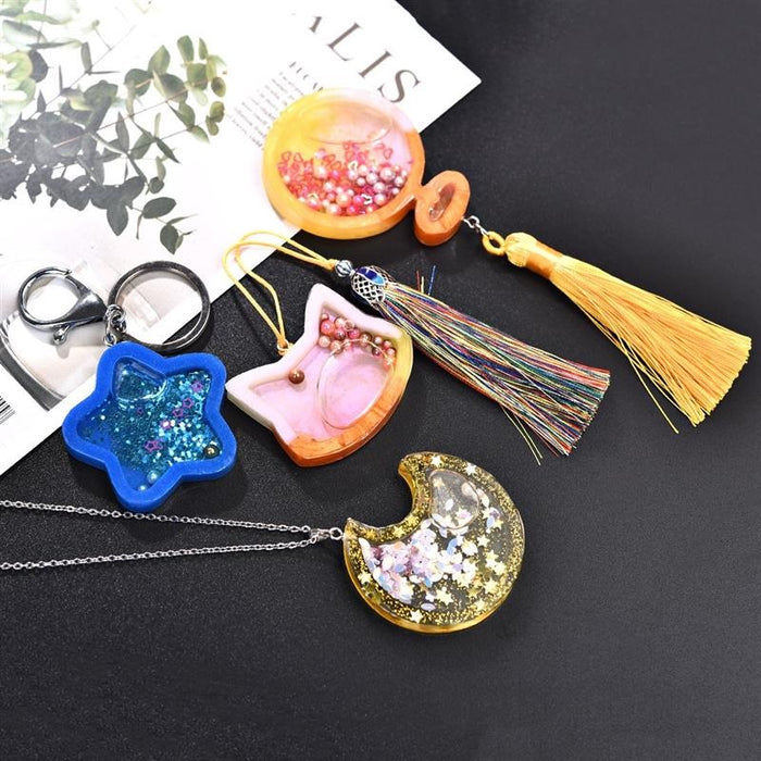 Resin Shaker Molds Set Charms Pendant Jewelry Making Supplies 10 Trays with 5 Seal Films | Mould - Resinarthub