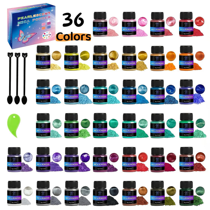 36 Colors Mica Powder Set for Resin Art and Candle Making