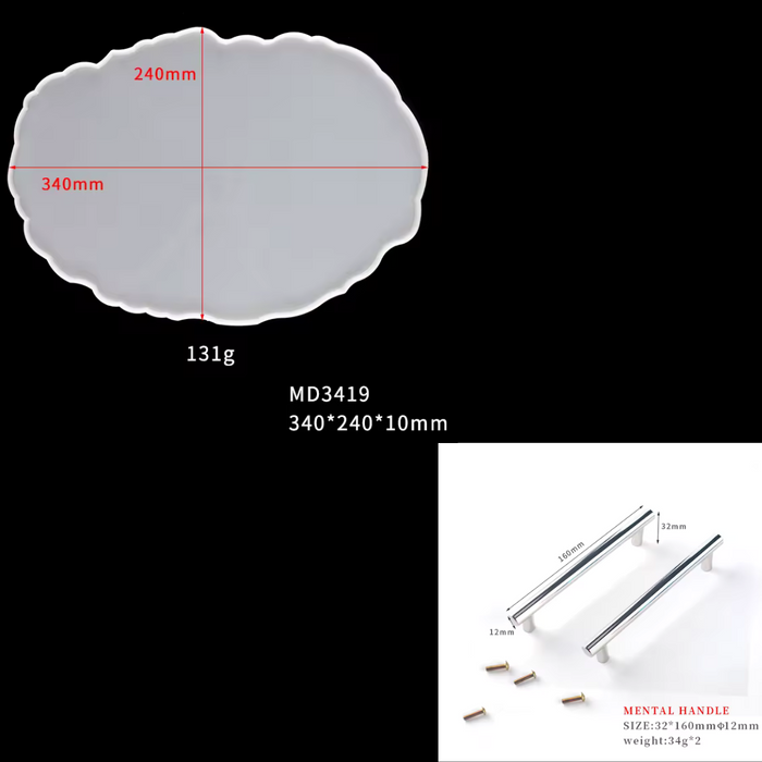 Irregular shape Serving Tray Moulds with Handles (Optional) (9 variants)