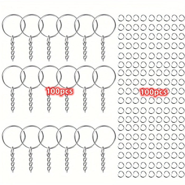 200pcs  Metal Keychain Rings for Resin Art (Without Hooks)