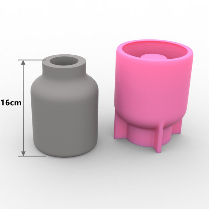 Cylindrical Pot Shaped Silicone Vase Mold for Jesmonite Art. | Mould - Resinarthub
