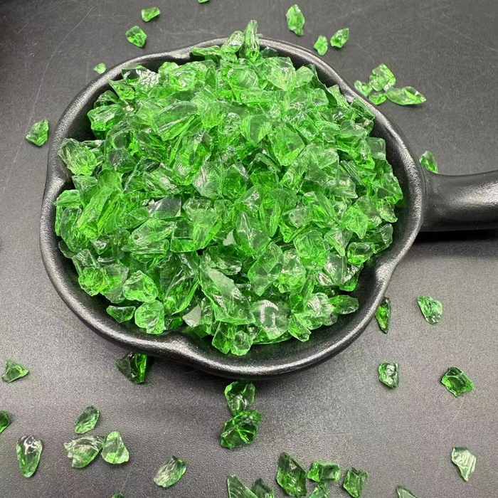 زجاج مكسور مظلل باللون الأخضر الليموني لفن الراتنج (3-6 مم)