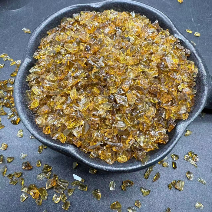 Rustic Amber Colored Crushed Glass for Resin Art (3-6mm)