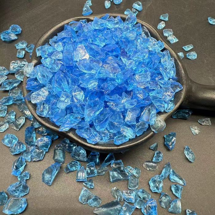 Water Blue Colored Crushed Glass for Resin Art (3-6mm)
