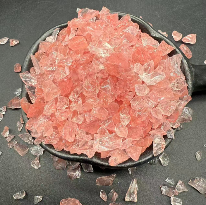 Rose Quartz Colored Crushed Glass for Resin Art (3-6mm)