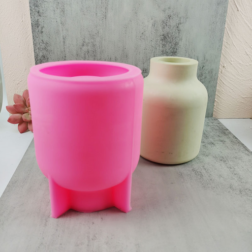 Cylindrical Pot Shaped Silicone Vase Mold for Jesmonite Art. | Mould - Resinarthub
