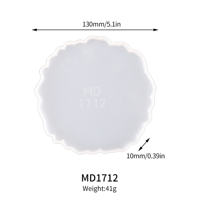 13 سم قالب سيليكون دائري غير منتظم لفن الراتنج