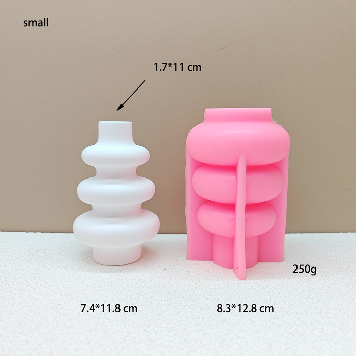 Nordic circular stacked vase Silicone Mold for Jesmonite Art | Mould - Resinarthub