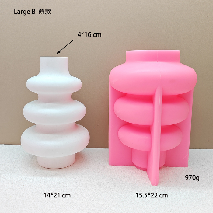 Nordic circular stacked vase Silicone Mold for Jesmonite Art | Mould - Resinarthub