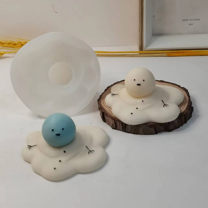 Melting Snowman Shaped Silicone Mold for Candle Making