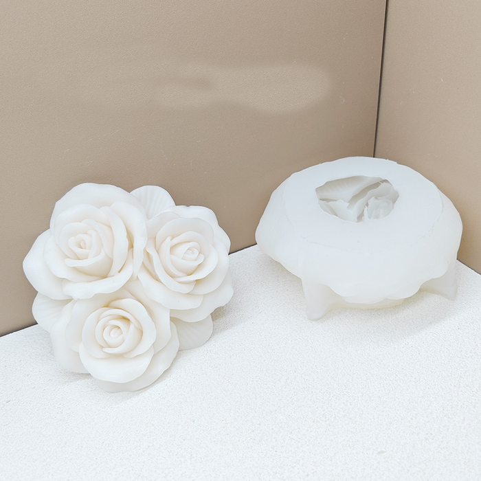 Multiple Rose Flower Shaped Silicone Mold for Candle Making