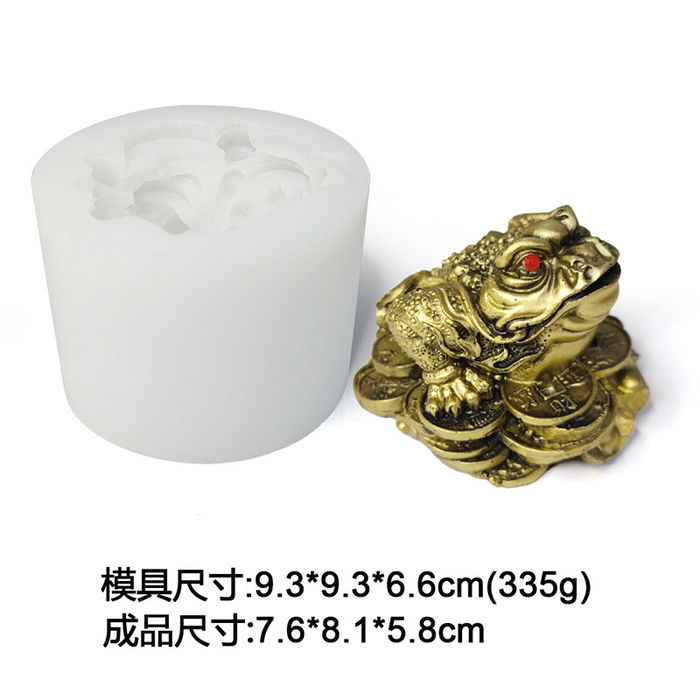 Feng Shui Frog Shaped Silicone Mold for Jesmonite Art