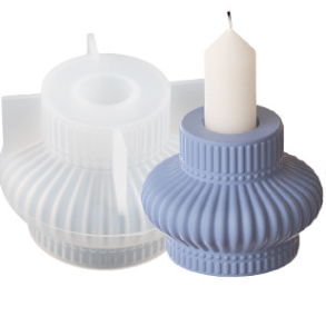 Striped Candle Holder Silicone Molds for Jesmonite Art | Mould - Resinarthub