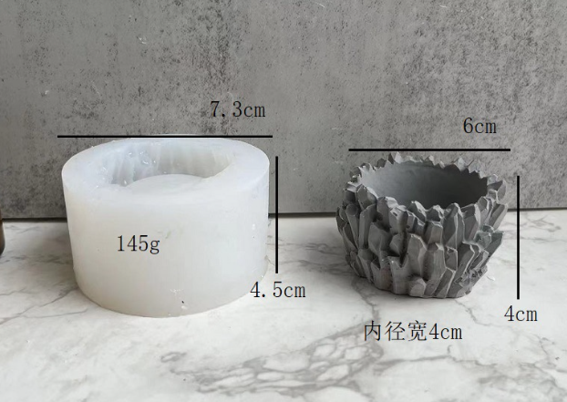 Rock Texture Plant Silicone Pot Mold for Jesmonite Art | Mould - Resinarthub