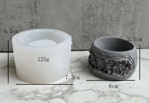 Rock Texture Plant Silicone Pot Mold for Jesmonite Art | Mould - Resinarthub