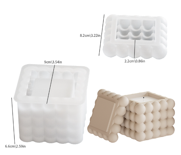 Bubble Shaped Storage Box Silicone Mold for Jesmonite Art | Mould - Resinarthub