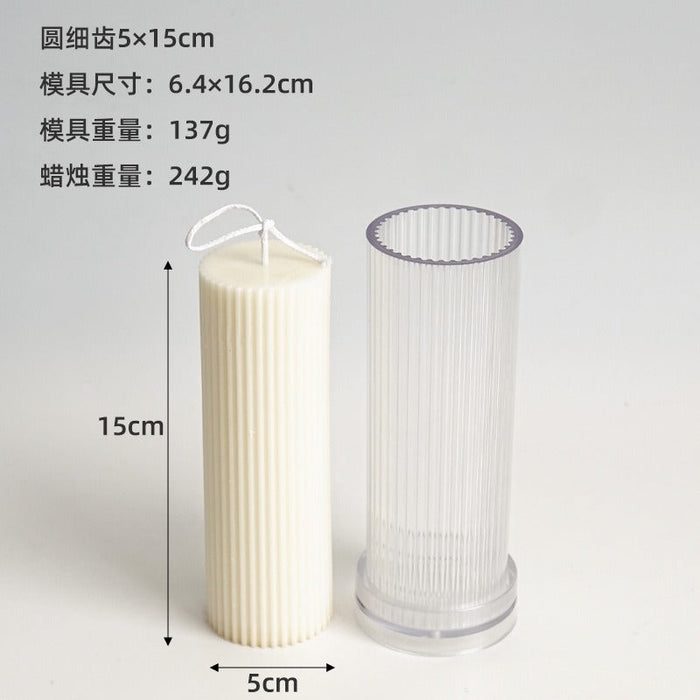 Pillar Stripes Acrylic Candle Mold - 4 variants | Mould - Resinarthub