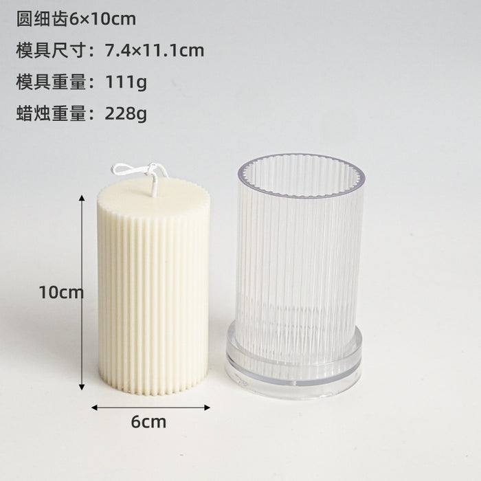 Pillar Stripes Acrylic Candle Mold- 4 variants | Mould - Resinarthub