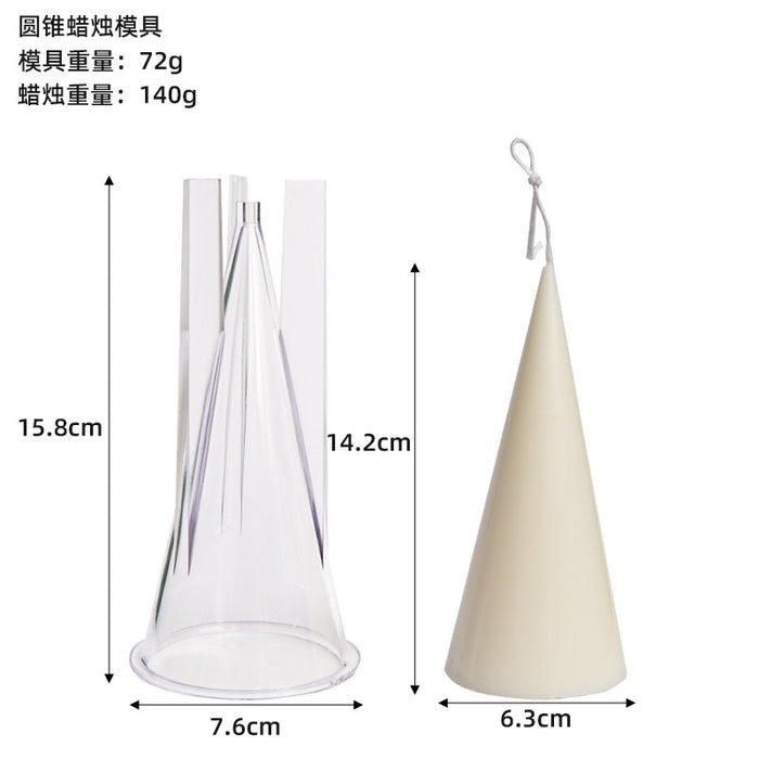 Cone Acrylic Candle Mold -3 variants | mould - Resinarthub