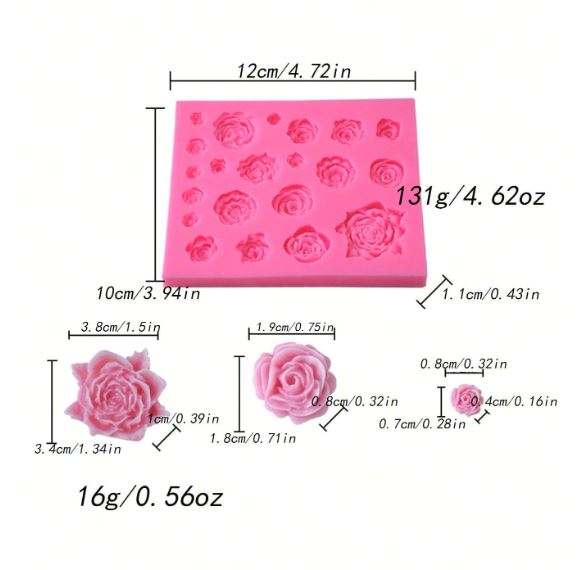 21pcs Silicone Rose Flower Mold for Candle Making | Mould - Resinarthub