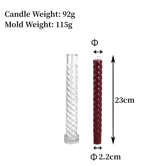 Twist Curve Acrylic Pillar Candle Mold -3 variants | Mould - Resinarthub