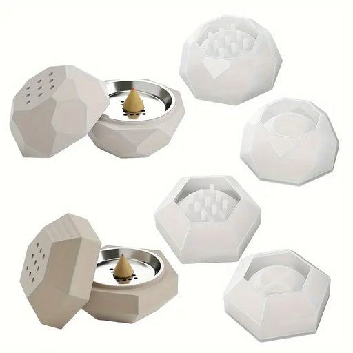 Geometric Incense Silicone Mold for Jesmonite Art |  - Resinarthub