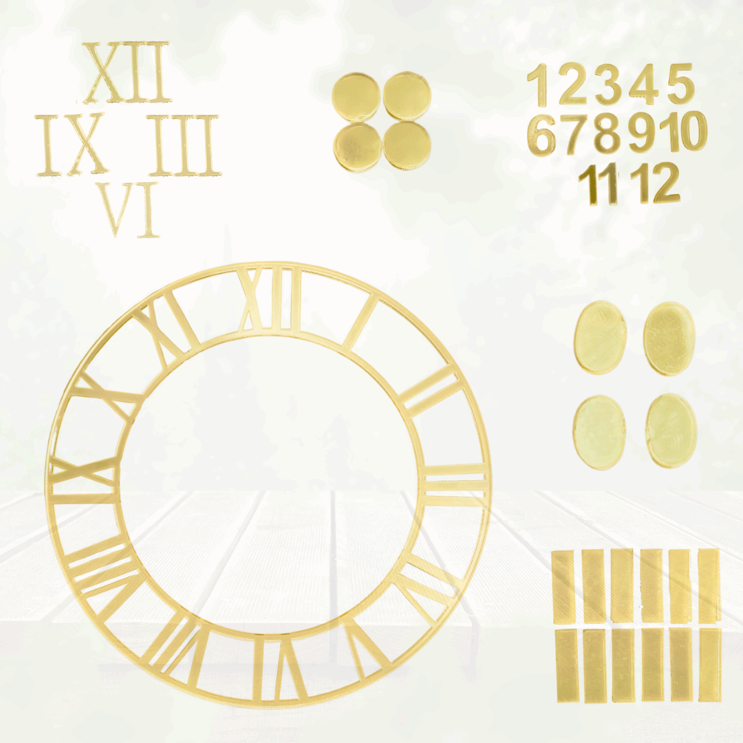 Acrylic Clock Accessories (Light Gold) — Resinarthub